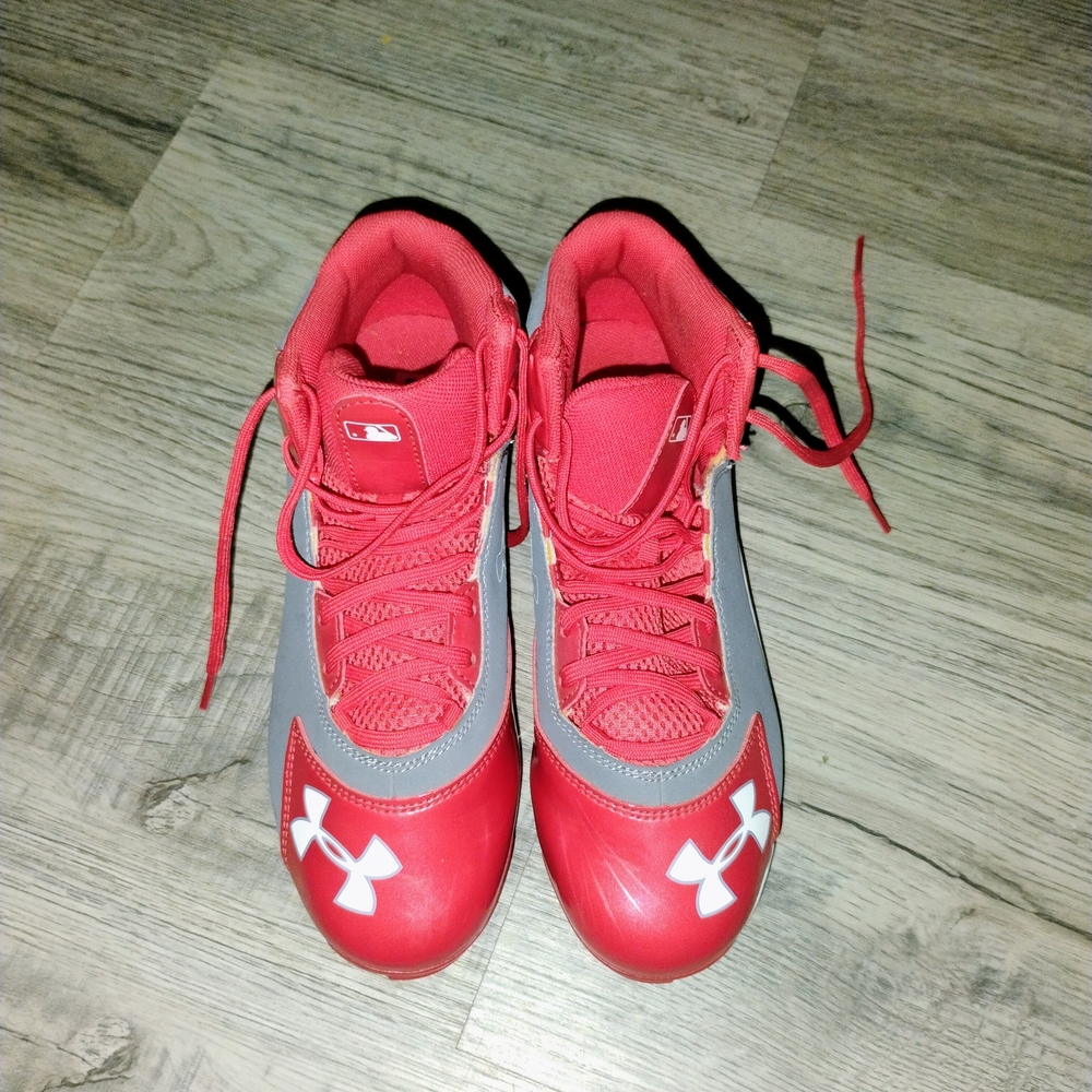 Under Armour Kids Red and Gray Shoes